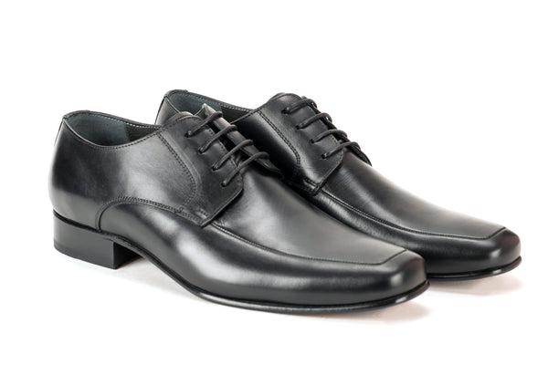 3683 - Mirage Men's Dress Black Lace Shoe Apron Toe Thin Leather Sole