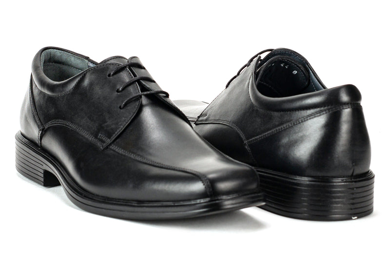 7561 - Comflex Men's Dress Black Comfort Lace Shoe With Removable Insole Bike Toe Rubber Sole