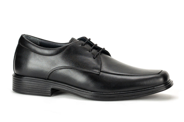 8022 - Comflex Men's Dress Black Comfort Lace Shoe With Removable Insole Apron Toe Rubber Sole