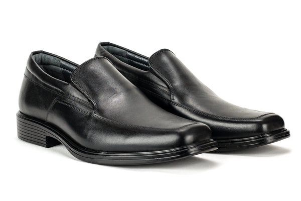 8251 - Comflex Men's Dress Black Comfort Slip On Shoe With Removable Insole Apron Toe Rubber Sole