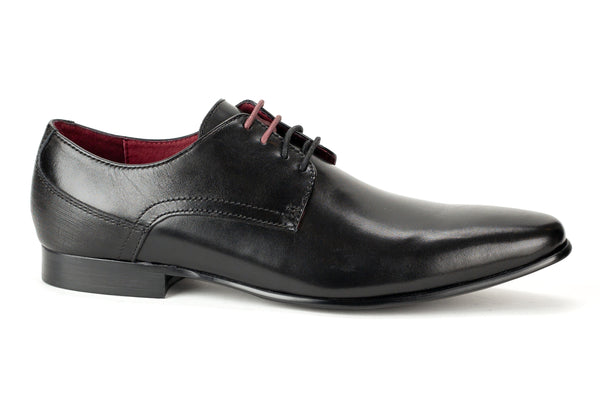 Uniontown - Regal Men's Dress Black Leather Lace Shoe Plain Toe Thin Elegant Rubber Sole