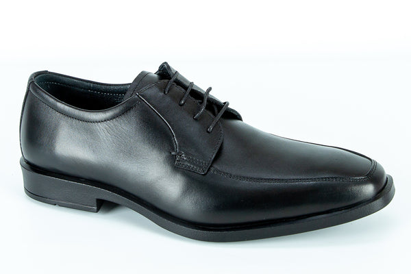 8637 - Comflex Men's Dress Black Comfort Lace Shoe With Removable Insole Apron Toe Rubber Sole