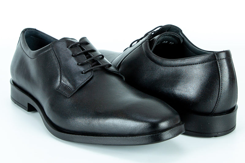 8638 - Comflex Men's Dress Black Comfort Lace Shoe With Removable Insole Plain Toe Rubber Sole
