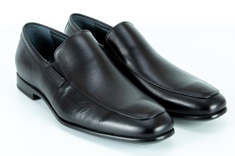 9202 - Comflex Men's Dress Black Comfort Slip On Shoe With Removable Insole Apron Toe Rubber Sole