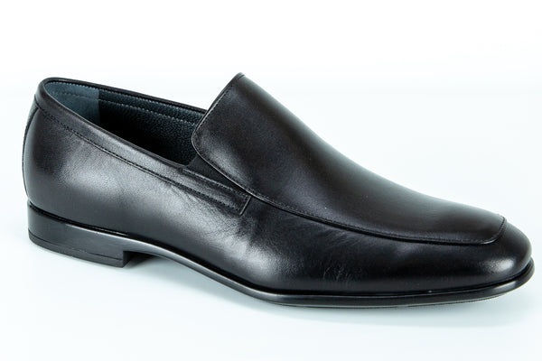 9202 - Comflex Men's Dress Black Comfort Slip On Shoe With Removable Insole Apron Toe Rubber Sole