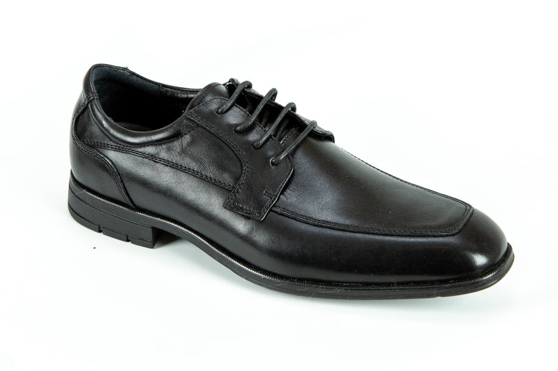 Utica - Comflex Men's Dress Black Comfort Lace Shoe With Removable Insole Apron Toe Rubber Sole