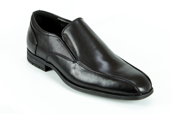 Yonkers - COMFLEX MEN'S DRESS BLACK COMFORT Slip-On SHOE WITH REMOVABLE INSOLE Bike TOE RUBBER SOLE