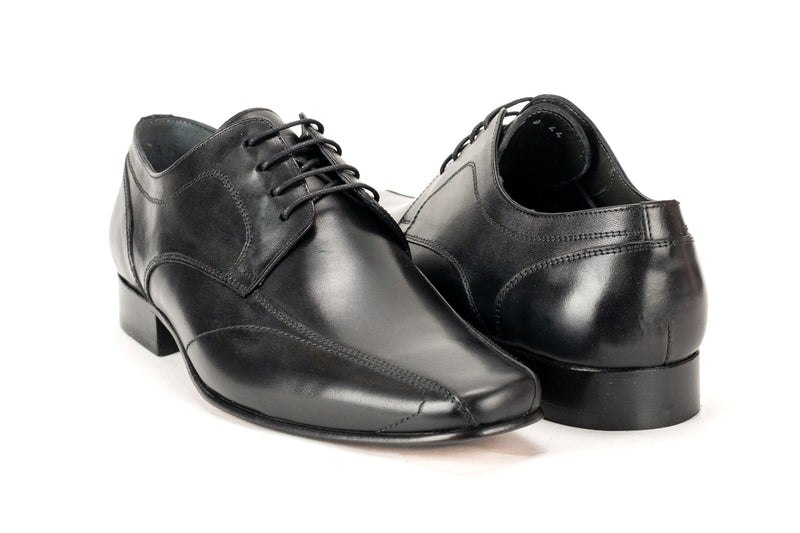 4355 - Mirage Men's Dress Black Lace Shoe Bike Toe Thin Leather Sole