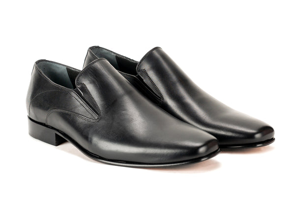 4903 - Mirage Men's Dress Black Slip On Shoe Plain Toe Thin Leather Sole