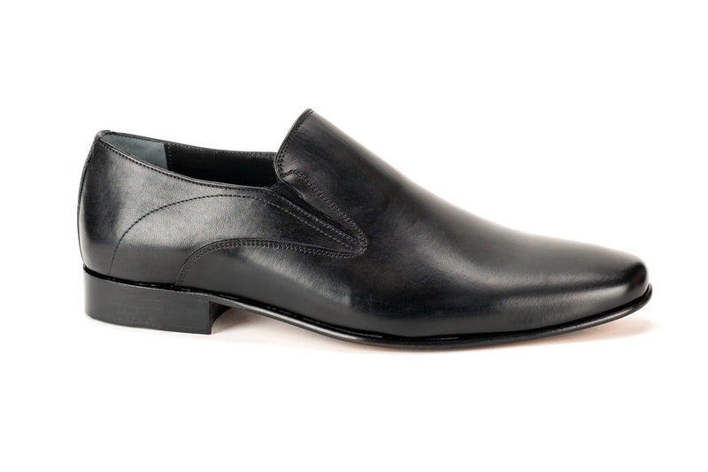 4903 - Mirage Men's Dress Black Slip On Shoe Plain Toe Thin Leather Sole