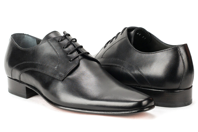 5614 - Mirage Men's Dress Black Lace Shoe Plain Toe Thin Leather Sole