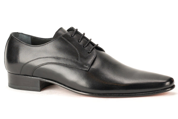 5614 - Mirage Men's Dress Black Lace Shoe Plain Toe Thin Leather Sole