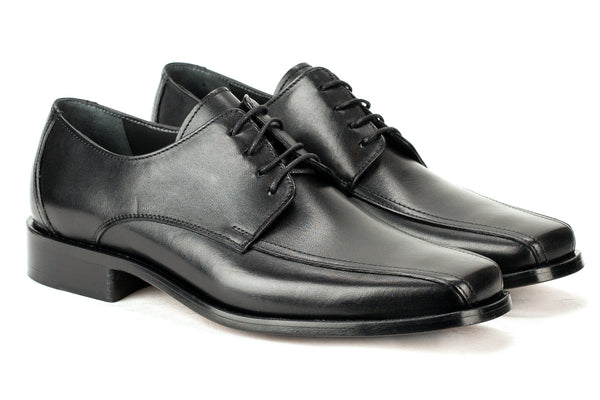 5823 - Mirage Men's Dress Black Lace Shoe Bike Toe Thick Leather Sole