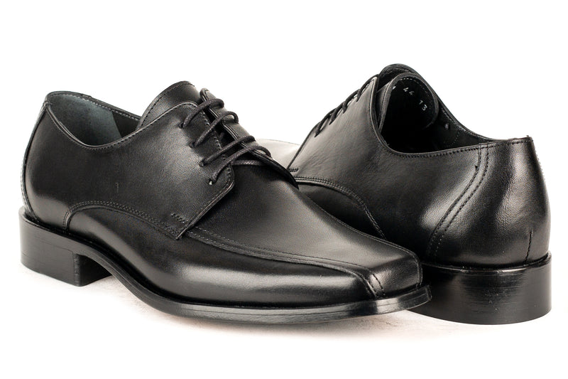 5823 - Mirage Men's Dress Black Lace Shoe Bike Toe Thick Leather Sole