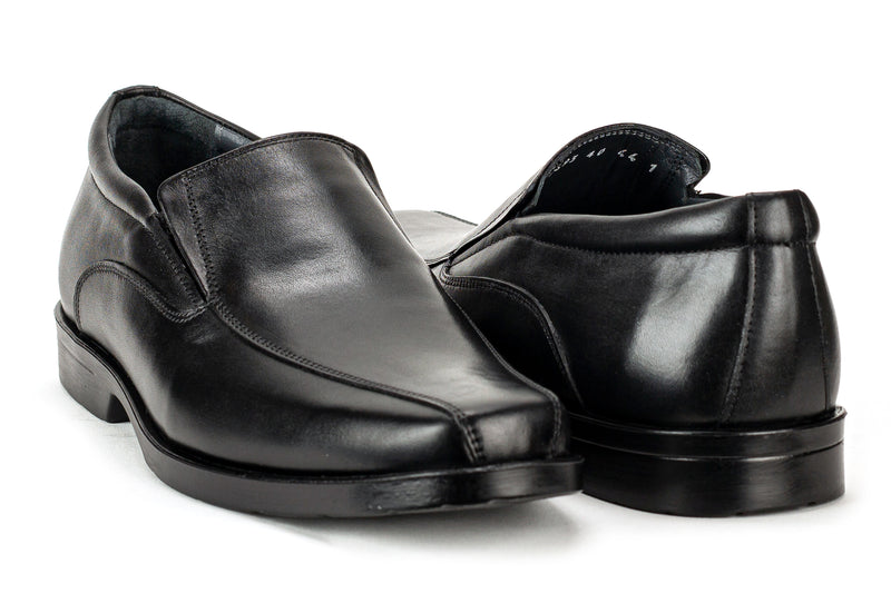 6693 -  Comflex Men's Dress Black Comfort Slip On Shoe With Removable Insole Bike Toe Rubber Sole