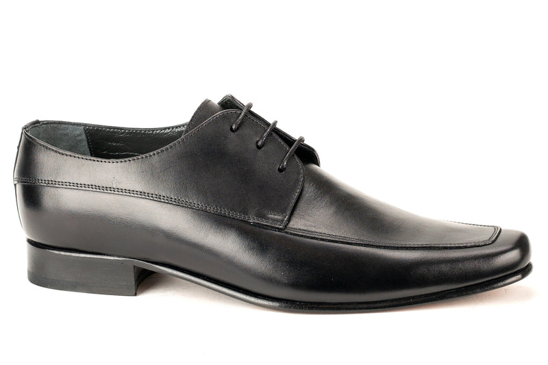 6697 - Mirage Men's Dress Black Lace Shoe Moc Toe Thin Leather Sole
