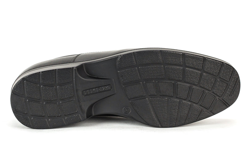 6744 -  Comflex Men's Dress Black Comfort Lace Shoe With Removable Insole Apron Toe Rubber Sole