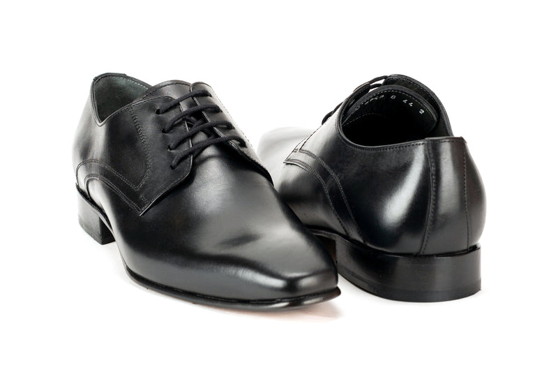 6749-R - Mirage Men's Black Dress Lace Shoe Plain Toe Thin Leather Sole