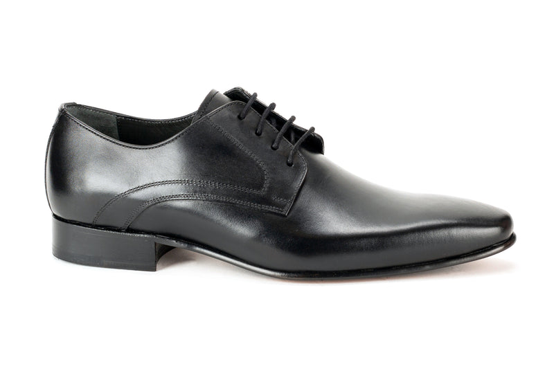 6749-R - Mirage Men's Black Dress Lace Shoe Plain Toe Thin Leather Sole