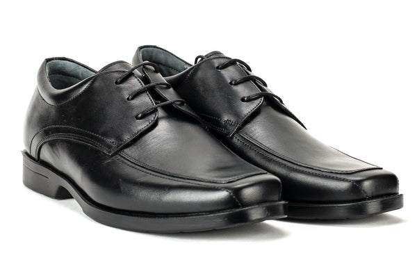 6866 - Comflex Men's Dress Black Comfort Lace Shoe With Removable Insole Apron Toe Bike Toe Rubber Sole