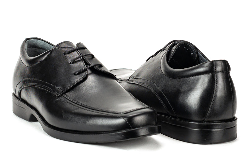 6866 - Comflex Men's Dress Black Comfort Lace Shoe With Removable Insole Apron Toe Bike Toe Rubber Sole