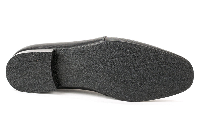 7006-513 - Junior Boy's Dress Black Wave Print Leather Lace Shoe Plain Toe Thin Junior Rubber Sole