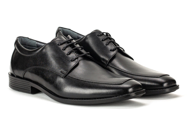 7574 - Comflex Men's Dress Black Comfort Lace Shoe With Removable Insole Moc Toe Rubber Sole