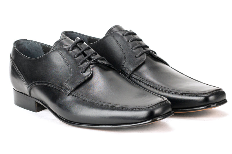 7811 - Mirage Men's Dress Black Lace Shoe Apron Toe Thin Leather Sole