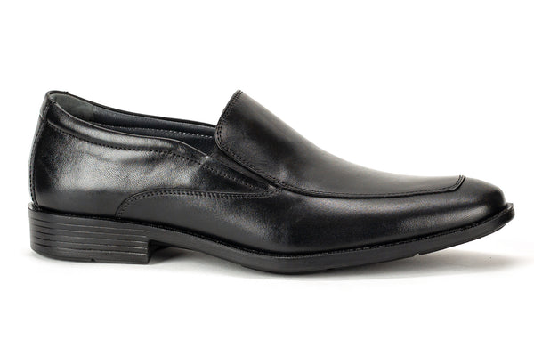 7891 - Comflex Men's Dress Black Comfort Slip On Shoe With Removable Insole Apron Toe Rubber Sole