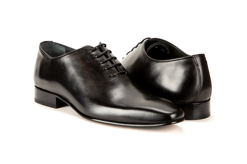 7967 - Mirage Men's Dress Black Lace Shoe Plain Toe Thin Leather Sole