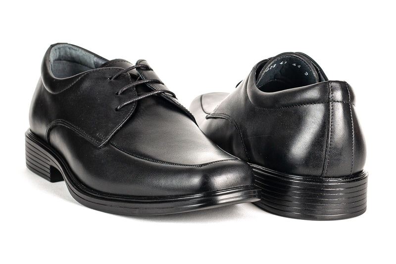 8022 - Comflex Men's Dress Black Comfort Lace Shoe With Removable Insole Apron Toe Rubber Sole