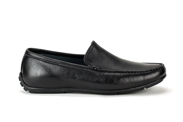 8095 - Comflex Men's Dress Black Comfort Slip On Shoe With Removable Insole Loafers Moccasin Toe Driver Sole