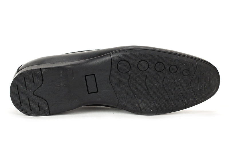 8235 - Comflex Men's Dress Black Comfort Slip On Shoe With Removable Insole Apron Toe Driver Sole