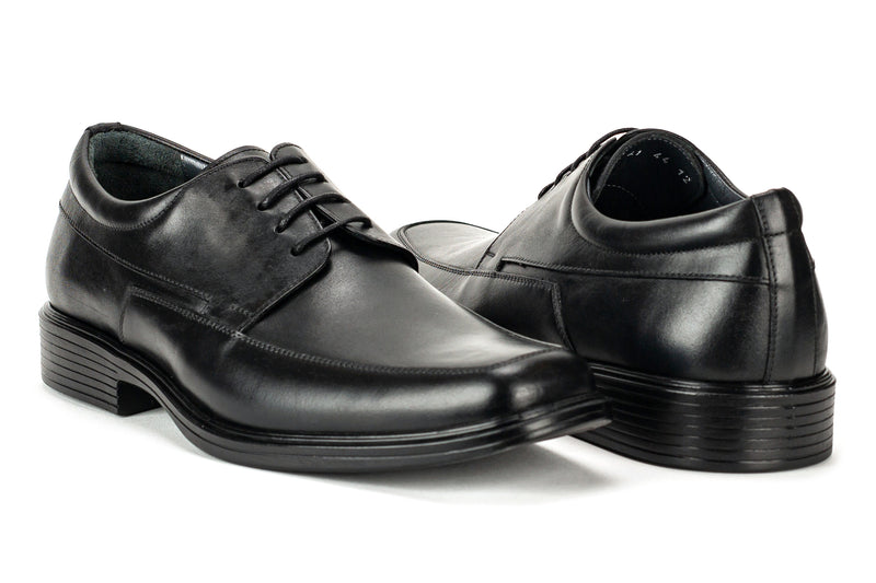 8250 - Comflex Men's Dress Black Comfort Lace Shoe With Removable Insole Apron Toe Rubber Sole