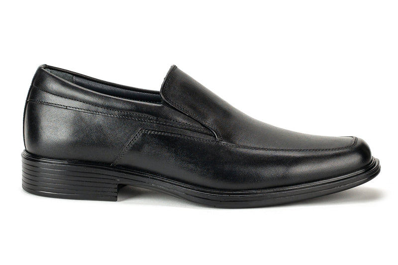 8251 Comflex Men's Dress Black Comfort Slip On Shoe With Removable Insole Apron Toe Rubber Sole