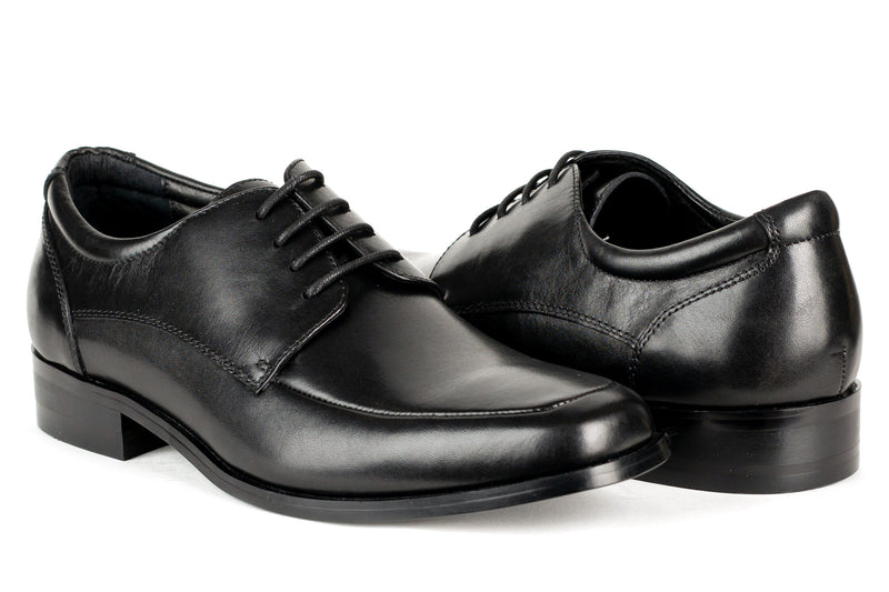 Franklin - Regal Men's Dress Black Leather Lace Shoe Apron Toe Thick Elegant Rubber Sole