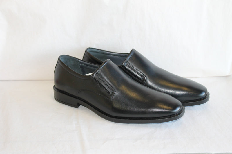 8856 - Comflex Men's Dress Black Comfort Slip On Shoe With Removable Insole Plain Toe Rubber Sole